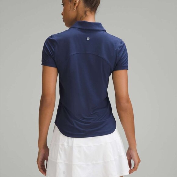 Lululemon Night Sea Quick-Dry Short Sleeve Polo Short Sleeve Shirt Womens Sz 10 - Picture 2 of 5